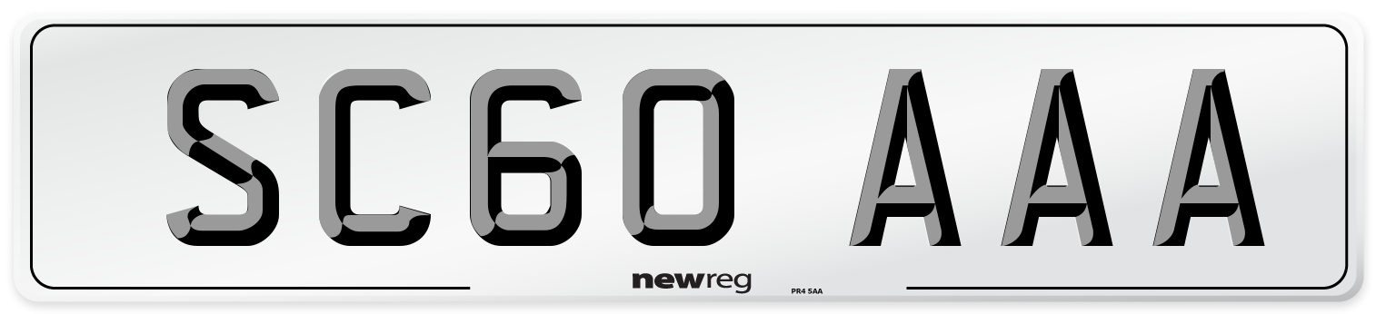 SC60 AAA Number Plate from New Reg